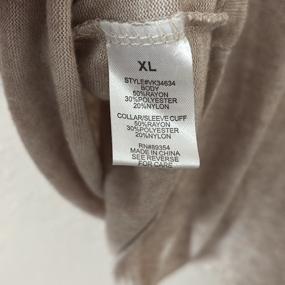 Adrienne Vittadini lightweight Sweater, XL, Oatmeal - Picture 6 of 6